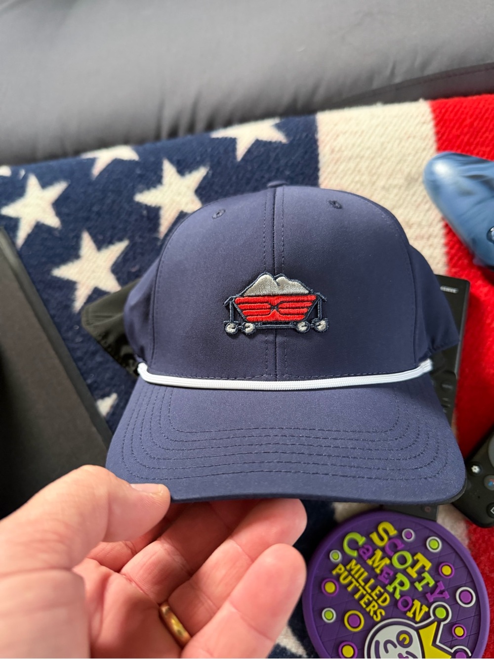Pinehurst #10 Sandmines Navy Blue Baseball Cap with wWhite Trim